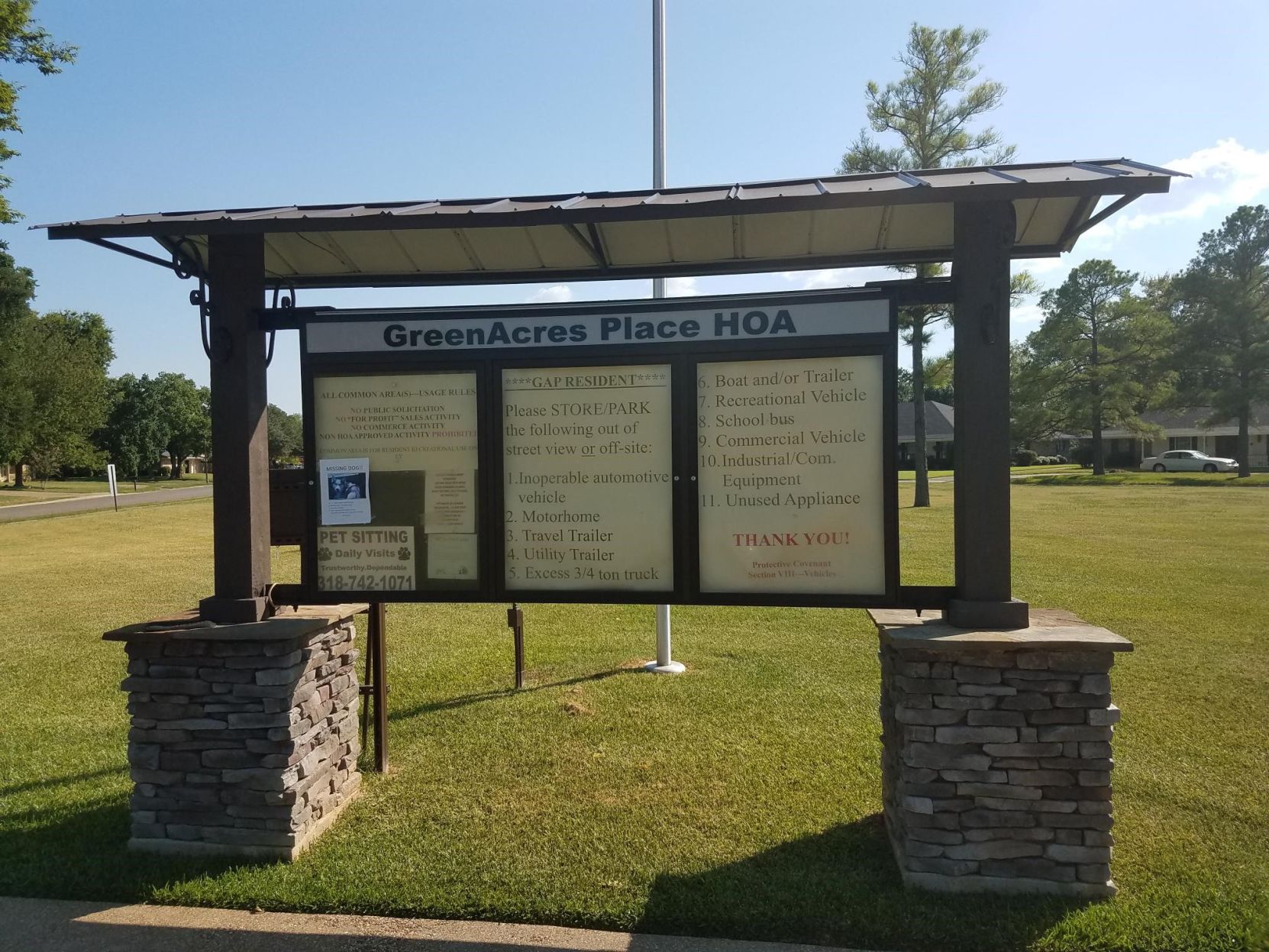 GreenAcres Place HOA sign